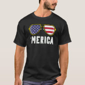 T-shirt Us Drapeau Sunglass Merica Memorial Day Patriotes (Devant)