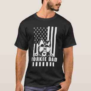 T-shirt Us Drapeau Yorkie Papa Yorkshire Terrier Chien Pap