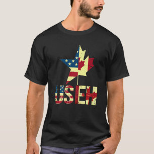 T-shirt Us Eh Leaf Canadian American Flag Canada Usa Part