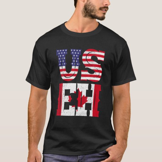 T-shirt US EH T American Canadian Funny Memote (Devant)