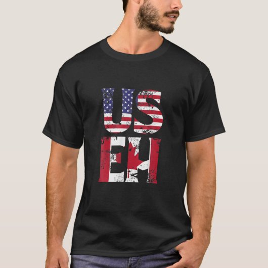 T-shirt US EH T American Canadian Funny Memote (Devant)