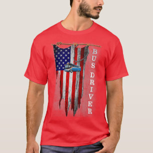 T-shirt US Flag Bus Driver