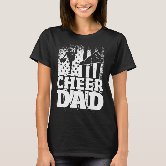 T-shirt US Flag Cheerleading Father Cheer Dad (Devant)