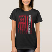 T-shirt Us Flag Elevator Mechanic (Devant)