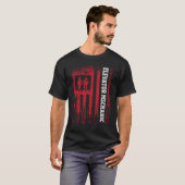 T-shirt Us Flag Elevator Mechanic (Devant entier)