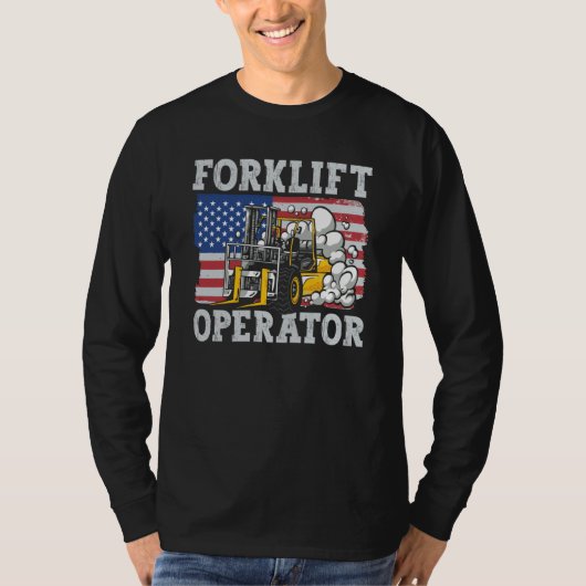 T-shirt Us Flag Forklift Operator (Devant)