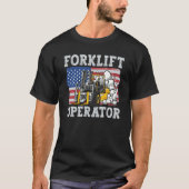 T-shirt Us Flag Forklift Operator (Devant)