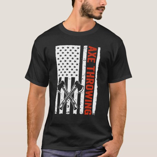 T-shirt US Flag Hatchet Axe Throwing (Devant)
