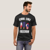 T-shirt Us Flag Ice Cream Patriotic Popsicles 4 juillet (Devant entier)
