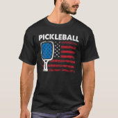 T-shirt US Flag Pickleball Player Paddleball (Devant)