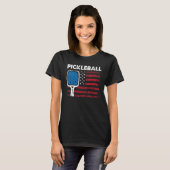 T-shirt US Flag Pickleball Player Paddleball (Devant entier)