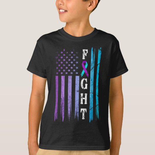 T-shirt Us Flag Suicide Prevention Awareness Fight Wear Pu (Devant)
