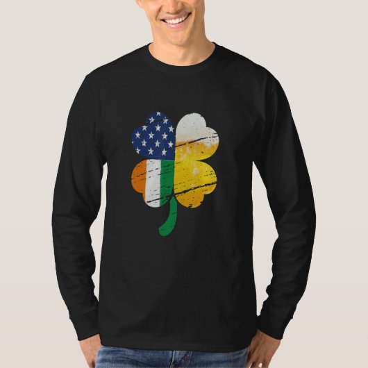 T-shirt US Irish Flag Drinking Beer (Devant)