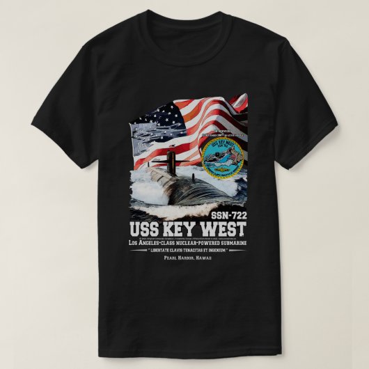 T-shirt US Key West SSN722 vétérans sous-marins (Design devant)