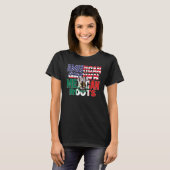 T-shirt US & Mexican Flag MEXICAN ROOTS Half American Half (Devant entier)