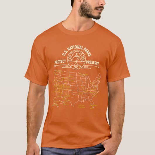 T-shirt Us National Park Camping All 63 Us National Par (Devant)