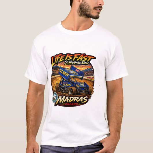 T-shirt US Navy Sprint Car Life Is Fast (Devant)