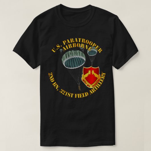 T-shirt US Parachutiste 2e Bn 321e Field Artillery DUI (Design devant)