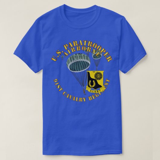 T-shirt US Parachutiste 91e régiment de cavalerie X (Design devant)