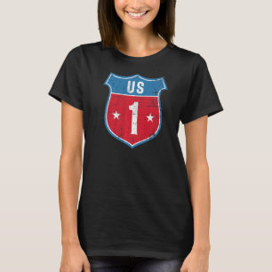 T-shirt US Route One Tshirt, Patriotic Tee, USA Lover Shir