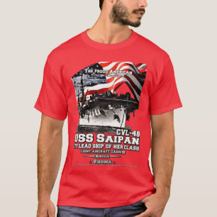 T-shirt US Saipan CVL48 porte-avions légers anciens combat