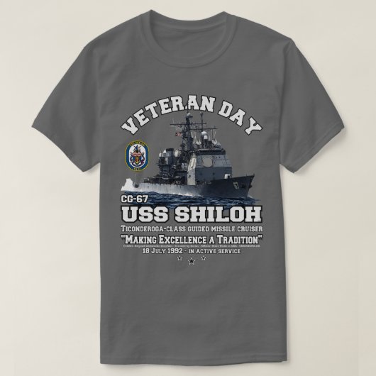 T-shirt US Shiloh CG67 Cruiser vétérans (Design devant)