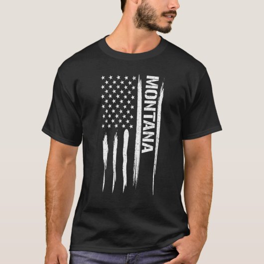 T-shirt US State Montana - American Flag Sayings (Devant)