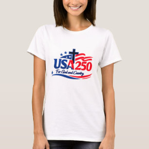 T-shirt USA 250 Pour Dieu et la Patrie Dessin de foi patri