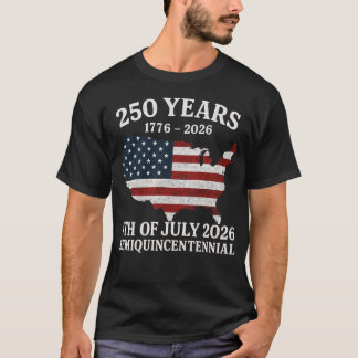 T-shirt USA 250e anniversaire Semiquincentennial 1776-2026