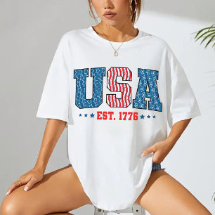 T-shirt USA 4 juillet Chemise, cadeau patriotique pour ell