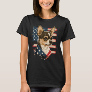 T-shirt USA 4 juillet Chihuahua sur Patriotic American Ch