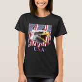 T-shirt Usa 4 juillet hurle Aigle (Devant)