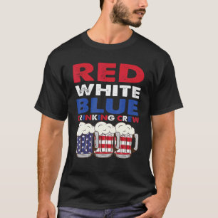 T-shirt Usa 4 juillet Party Rouge Blanc Et Bleu Boire