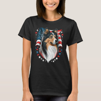 T-shirt USA 4th Of July Sheltie Patriotic American Shetlan
