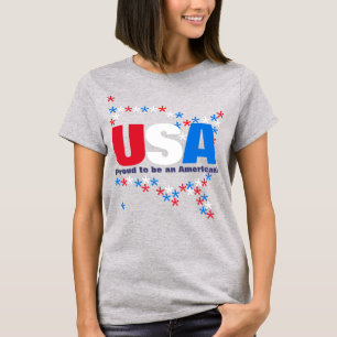 T-shirt USA 50 étoiles Rouge Blanc Bleu