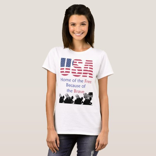 T-shirt USA - Accueil des Libres à cause des Braves (Devant entier)