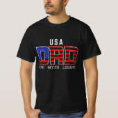 T-shirt USA American DAD RED Blanc Bleu Fête des pères Noi (Devant)
