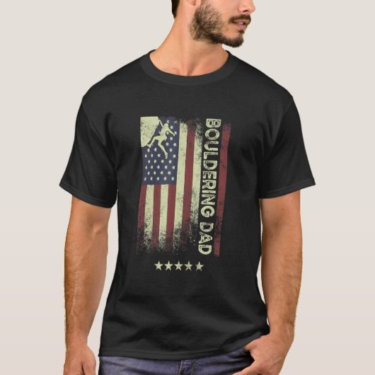 T-shirt USA American Flag  Bouldering Dad 1 (Devant)
