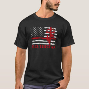 T-shirt Usa American Flag Electrician Electrician