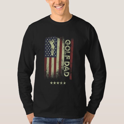 T-shirt USA American Flag  Golf Dad 1 (Devant)