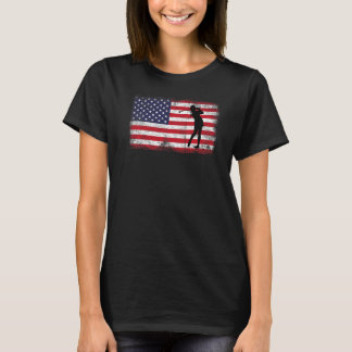 T-shirt Usa American Flag Golf Lover 4 juillet Patriotic G