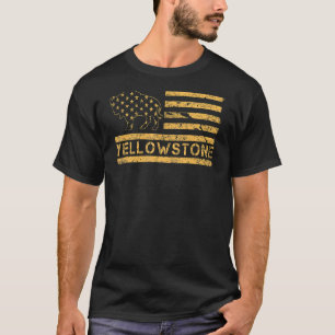 T-shirt USA American Flag National Park Wyoming Yellowston