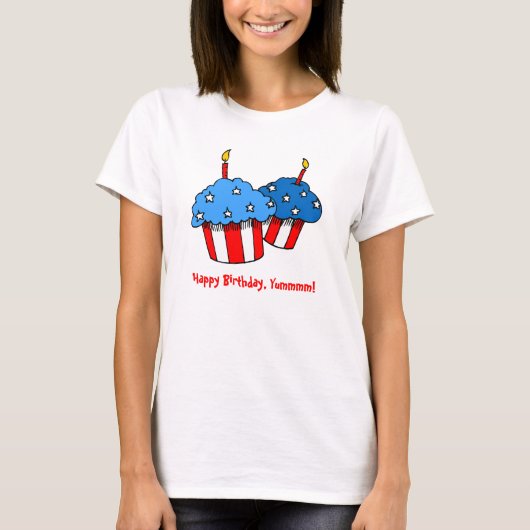 T-shirt USA-An American Cupcake Birday (Devant)