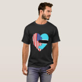 T-shirt USA and Botswana Flags Heart (Devant entier)