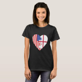 T-shirt USA and England Flags Heart (Devant entier)