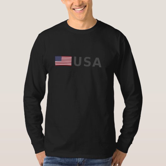 T-shirt USA avec AMERICAN FLAG devant la police - US FLAG (Devant)