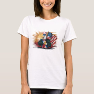 T-shirt usa Bald Eagle als een Uncle Sam Outfit is