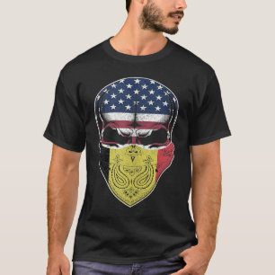 T-shirt USA Belgique Racines Drapeau Belge Américain Tan