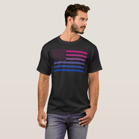 T-shirt USA Bisexual Pride Patriotic (Devant entier)