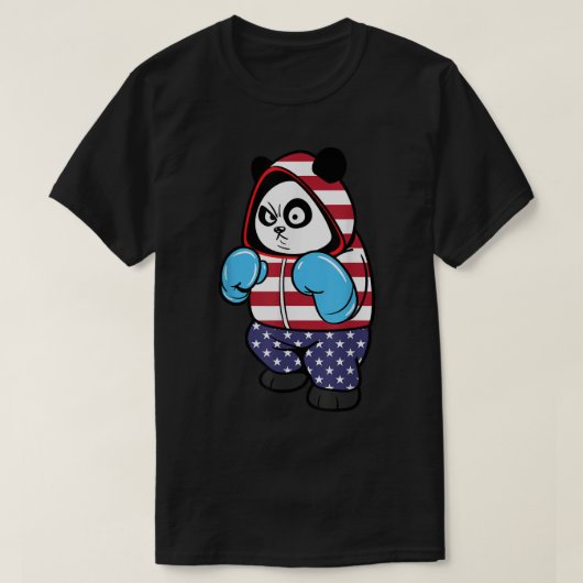 T-shirt USA Boxe Panda Bear  (Design devant)